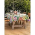 thumbnail image 4 of 54x80 Inch Outdoor Tablecloth with Umbrella Hole Zipper Rectangle Easter Bunny Rectangular Tablecloths Outside Waterproof Spring Floral Blossom Easter Eggs Watercolor Patio Table Cover for Picnic, 4 of 8