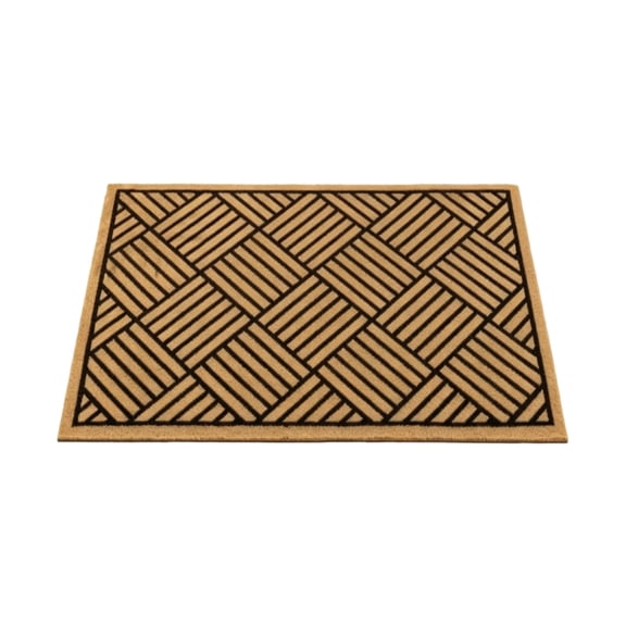 Coir Doormat with Heavy Duty Rubber Backing Non Slip Entrance Mat for High Traffic Areas Eco Friendly Cocoa Fiber Durable Weather Resistant Ideal for Front Door Mudroom Use,Black