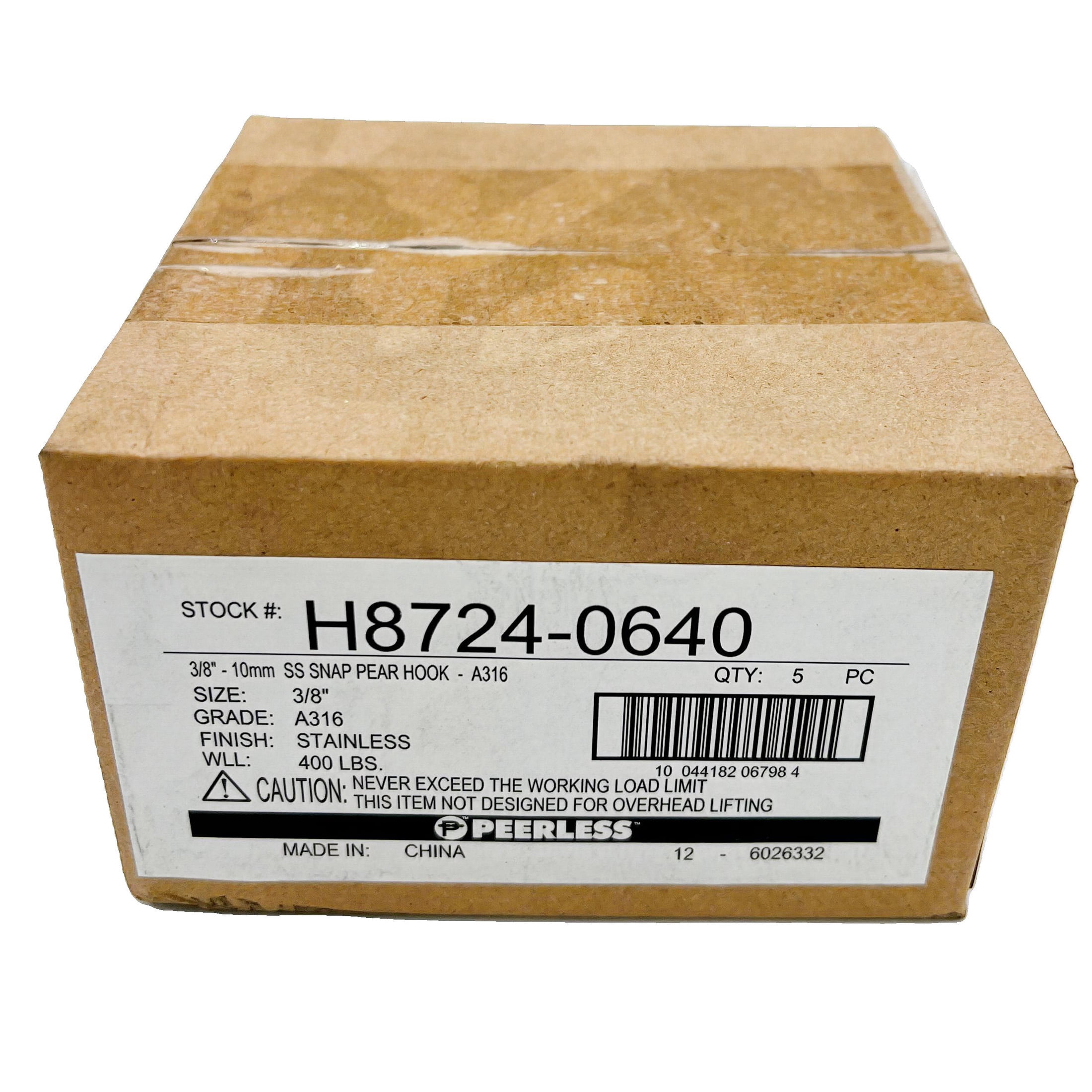 3/8" Stainless Steel Spring Link, 5 Pack, Peerless Chain, #H8724-0640