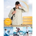 thumbnail image 4 of Camisa de manga larga para hombre de 33.000 pies con protección solar UPF 50+, color caqui, 4 of 8