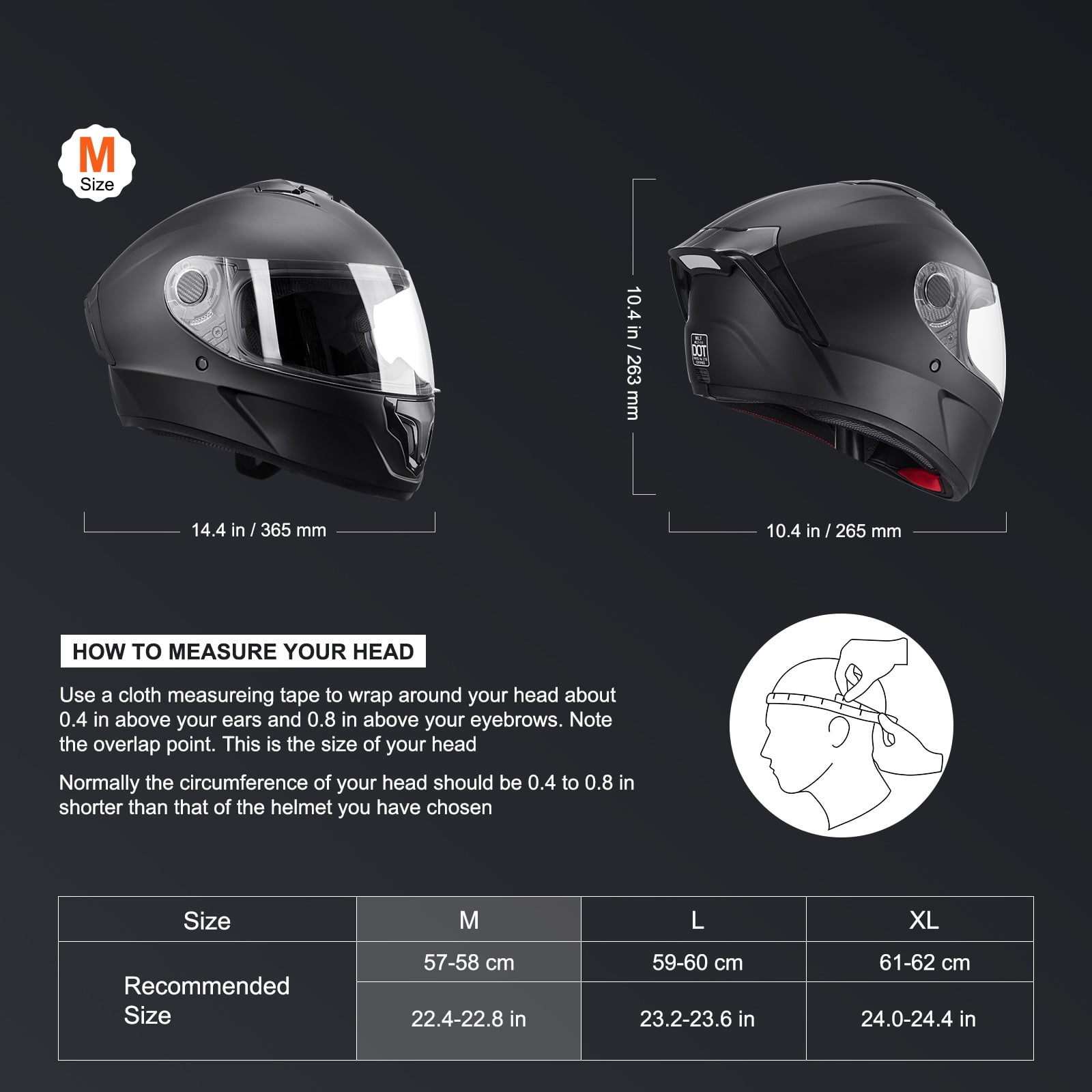 KFFKFF Motorbike Helmet, Comprehensive Coverage, Intelligent Urban ABS & Dense Helmet with Bluetooth Connectivity & Swappable Visor, DOT Certified Comfortable Off-Road Helmet
