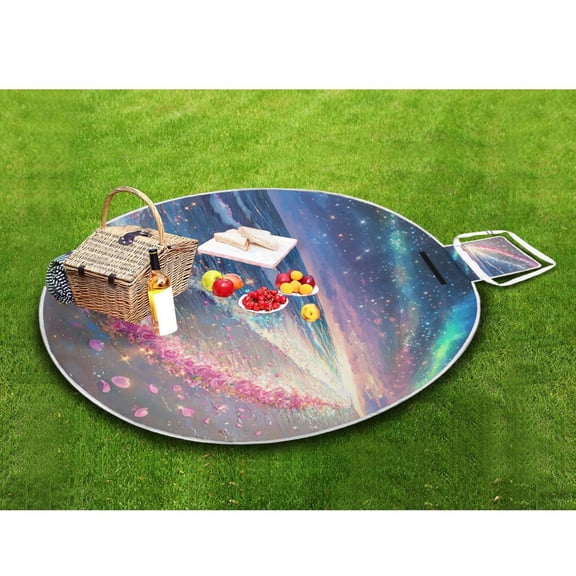 Picnic Blankets Teencool Beach Blanket Creatively Rose Beach Pattern Outdoor Blanket for Travel