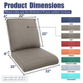 thumbnail image 5 of Gymojoy Outdoor 2-Piece Deep Seat Cushion Set, 22 x 24, Water Repellant, Fade Resistant, Deep Seat Bottom and Back Cushion for Swivel Chair, Sofa, and Couch,Gray, 5 of 6