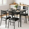 thumbnail image 1 of EDTara Dining Table Set for 4 - Modern Industrial Kitchen Table & Chairs with Upholstered Seats, Wood & Metal Rectangular Dinner Table Set for Dining Room, 1 of 7