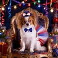 thumbnail image 4 of Set de vestido para mascotas del Día de la Independencia Conjunto rojo Blanco Azul - Falda, gorra, corbata de 3 piezas, malla de poliéster, ajustable, Sesión de fotos para perros pequeños medianos y, 4 of 6