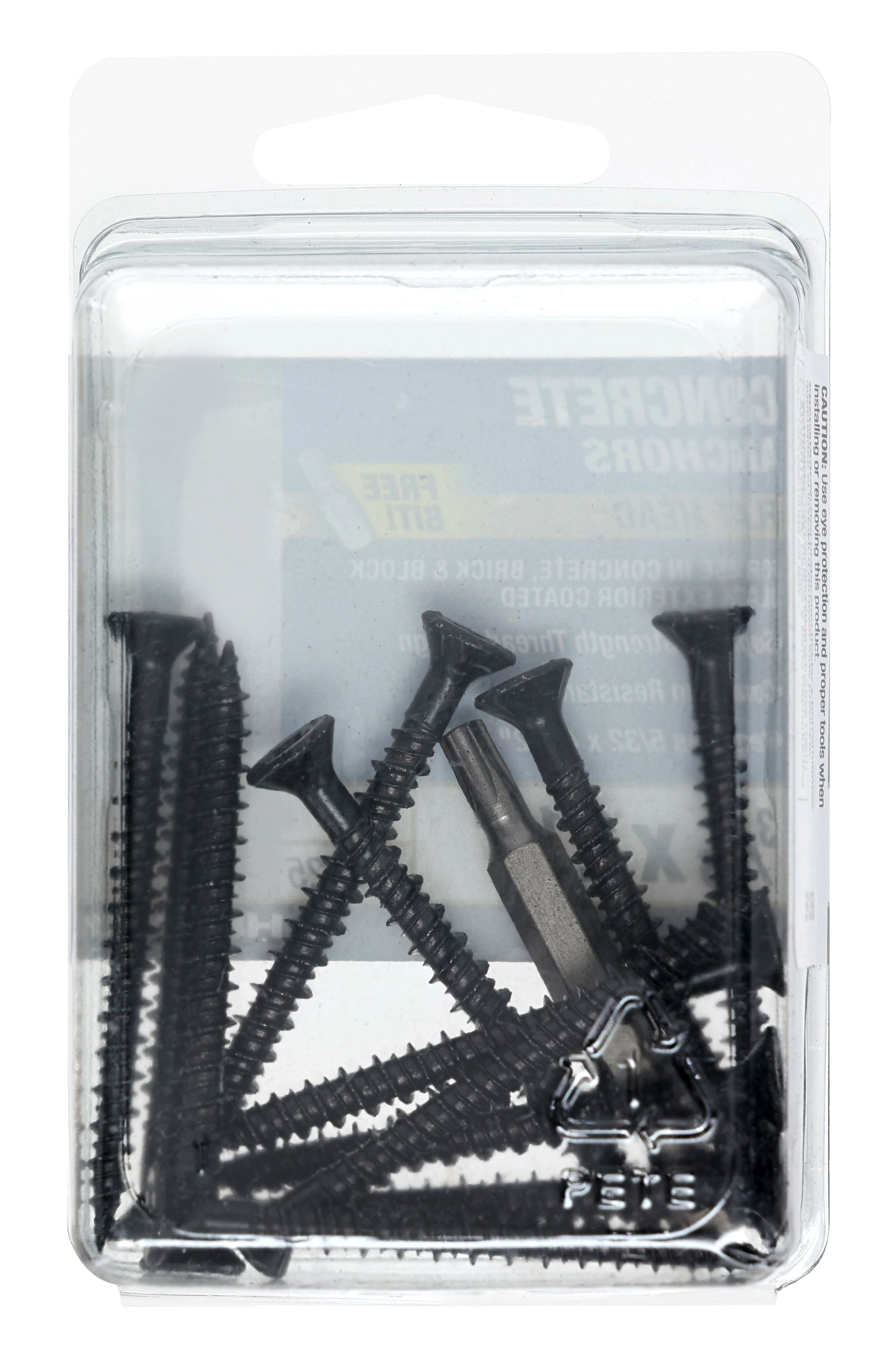 Hillman Concrete Screw Anchors, 3/16 x 2-1/4", Steel, Corrosion Resistant, Black, 12 sets