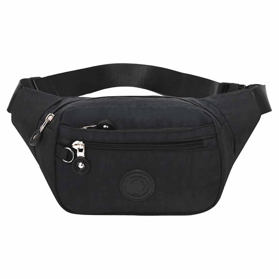 Canvas Fanny Pack for Women, Multi Zipper Pocket Waist Bag, Adjustable Crossbody Hip Belt Bag, Casual Travel Walking Everyday Sling Purse