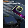 thumbnail image 5 of for iPhone 13 Pro Max Case, Dust-Proof Port Cover, Full-Body Non-Slip Silicone Rubber Covered, Military Grade Drop-Proof Shockproof Phone Case, Green/Blue, 5 of 7