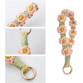thumbnail image 4 of Duslogis Boho Keychain Handmade Keychain Wristlet Key Chain Wrist Lanyard for Keys Cute daisy keychain for Women (Pink), 4 of 7