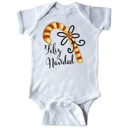 

Inktastic Feliz Navidad Red and Gold Candy Cane Gift Baby Boy or Baby Girl Bodysuit