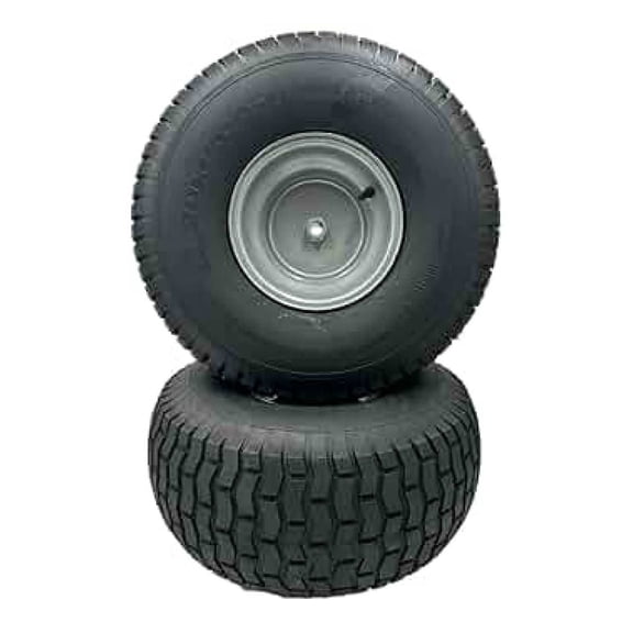 Set of 2 - Silver 20x8.00-8 Lawn Mower Tire with Rim - Fits on 3/4 Inch Axle