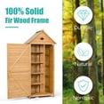 thumbnail image 3 of S AFSTAR Outdoor Storage Shed for Garden Tools, Wooden Patio Shed with Gable Roof and Metal Latches, 3 of 7