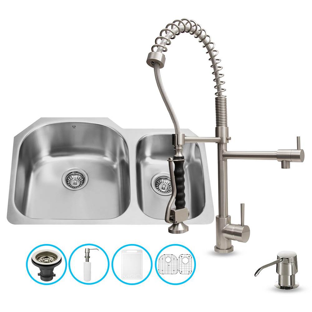 Stainless Steel Undermount Kitchen Sink and Faucet Set - Walmart.com