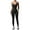 Black, variant on Women's Seamless Workout Jumpsuit - Gym/Yoga, Tight Fit, Nylon, XS-L