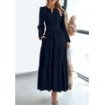 thumbnail image 3 of PRETTYGARDEN Women's Elegant Maxi Dresses Long Sleeve V Neck Flowy Pockets Casual Modest Dress Fall Fashion Clothes, 3 of 8