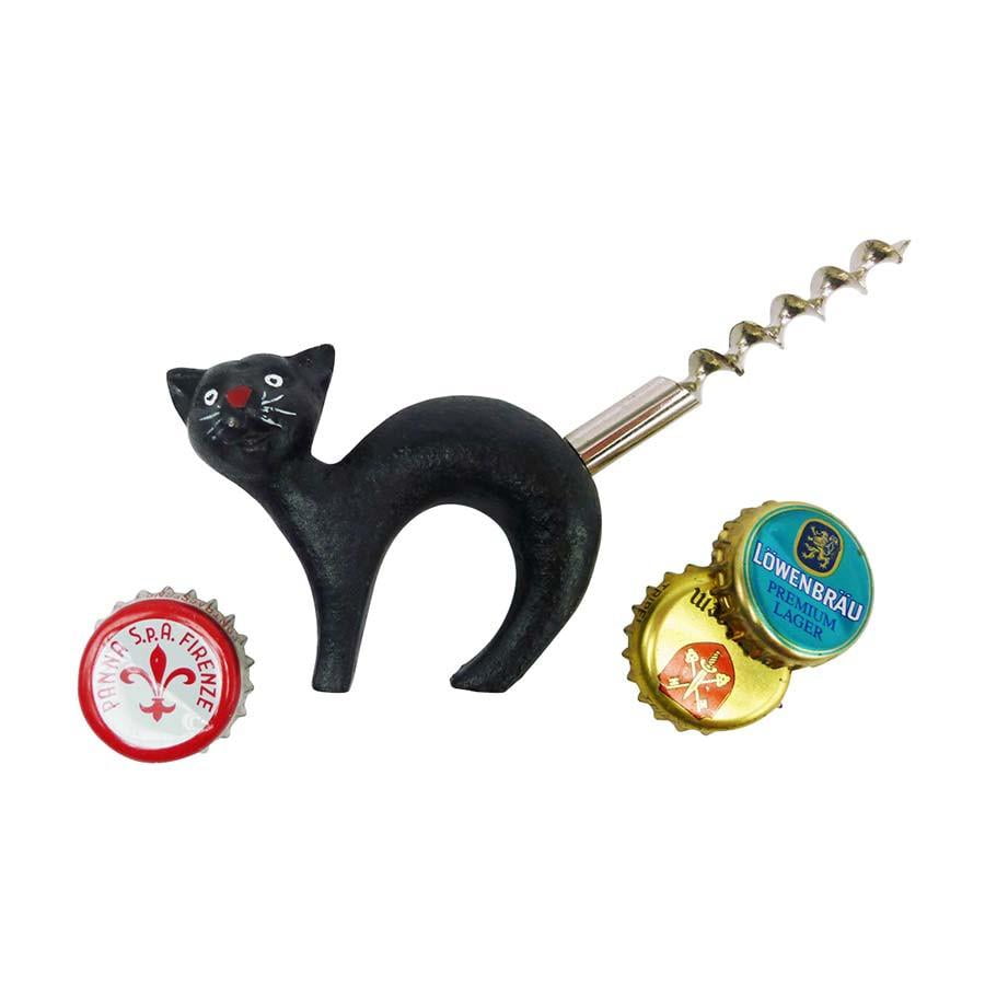 Black Cat Bottle Opener With Corkscrew Tail Walmart Com Walmart Com