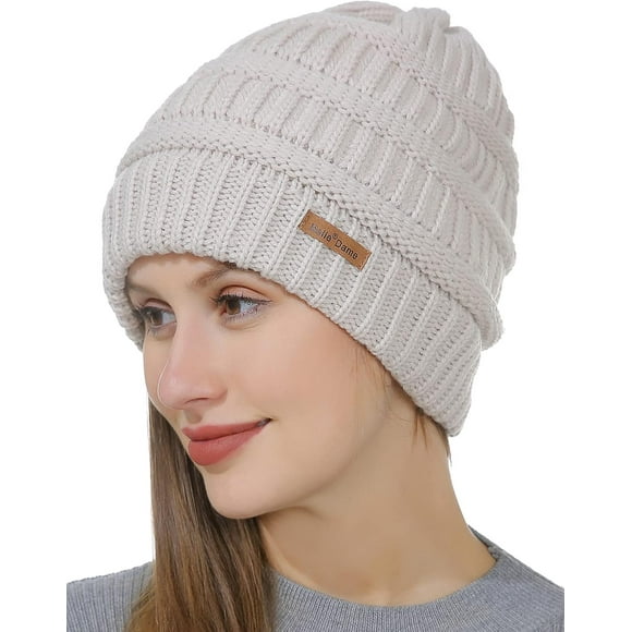 czcpp-Winter Beanie Hat for Women Cable Knit Winter Hat Winter Cap Fleece Lined Toque Skull Cap