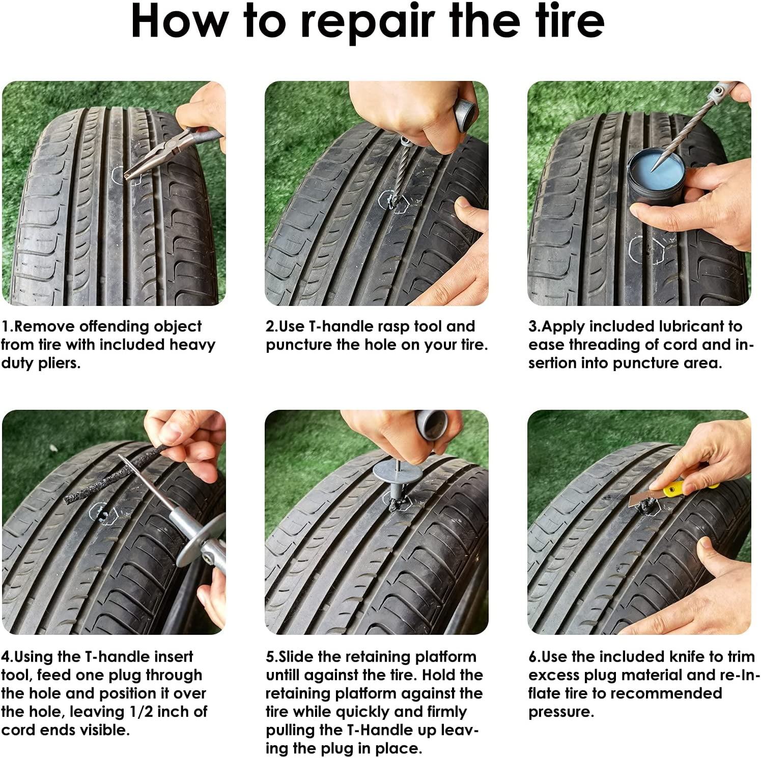 Tire Sidewall Car Tyre Patching Tire With Nail AllExtreme