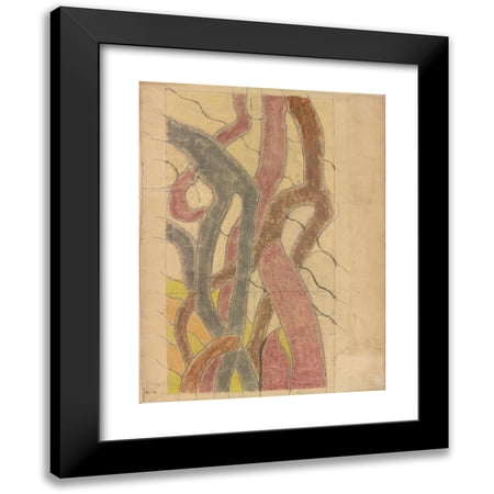 Stanislaw Wyspianski 12x14 Black Modern Framed Museum Art Print Titled - St. Francis. Witrays Project to the Presbytery of the Franciscan Church in Krakow (1897)
