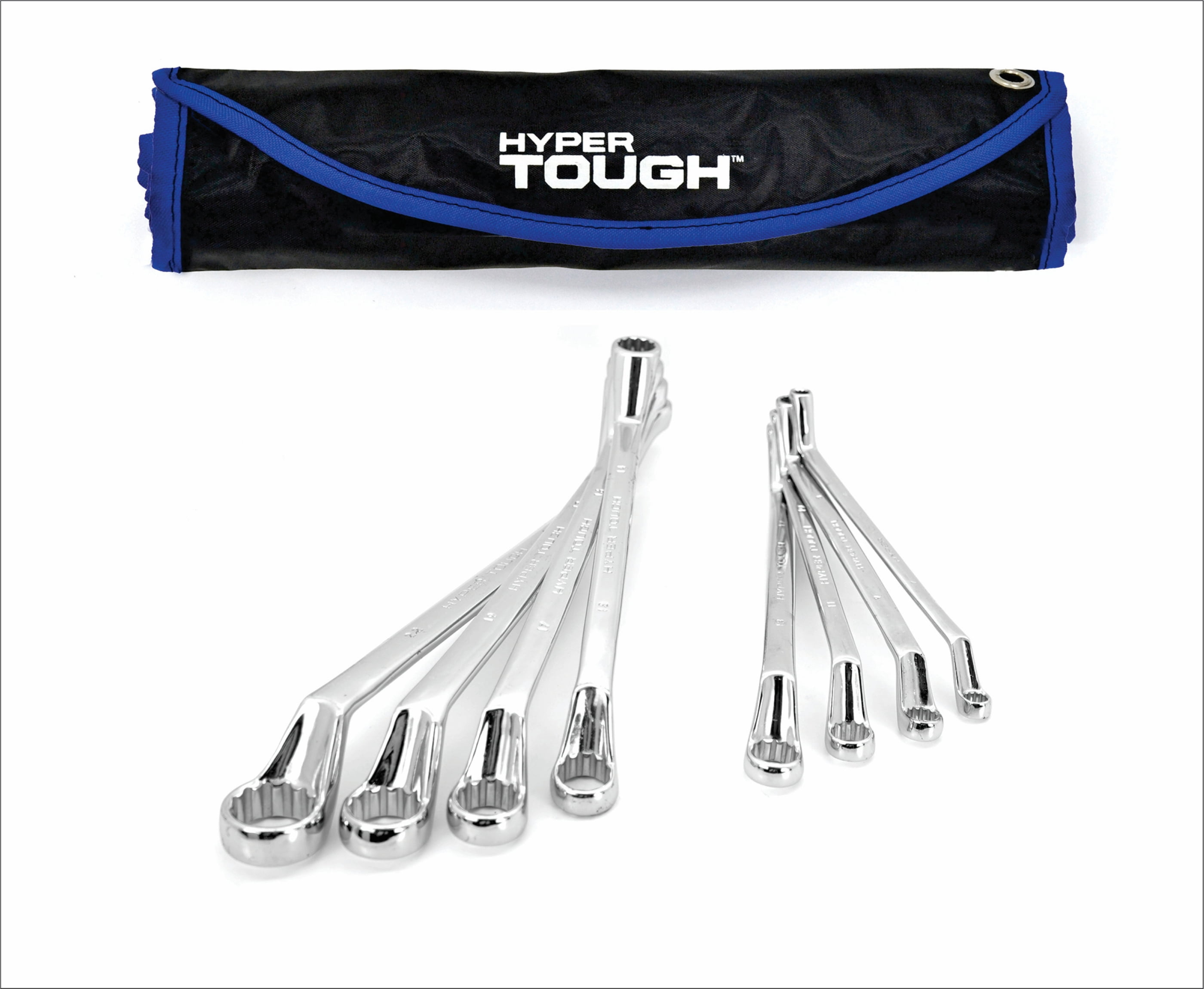 Hyper Tough 16-Piece Metric and SAE Deep Offset Ring Wrench Set