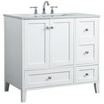 thumbnail image 4 of Elegant Decor Sommerville 36" Single Quartz Top Bathroom Vanity in White, 4 of 15