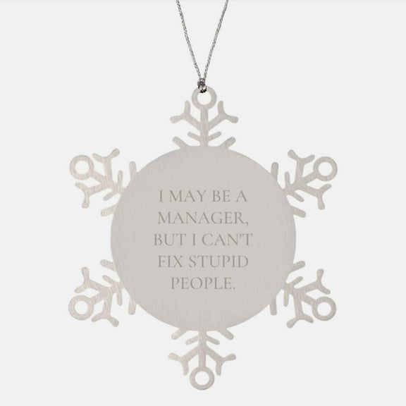 Funny Manager Snowflake Ornaments Gifts from Friends for Christmas Unique Office Decor
