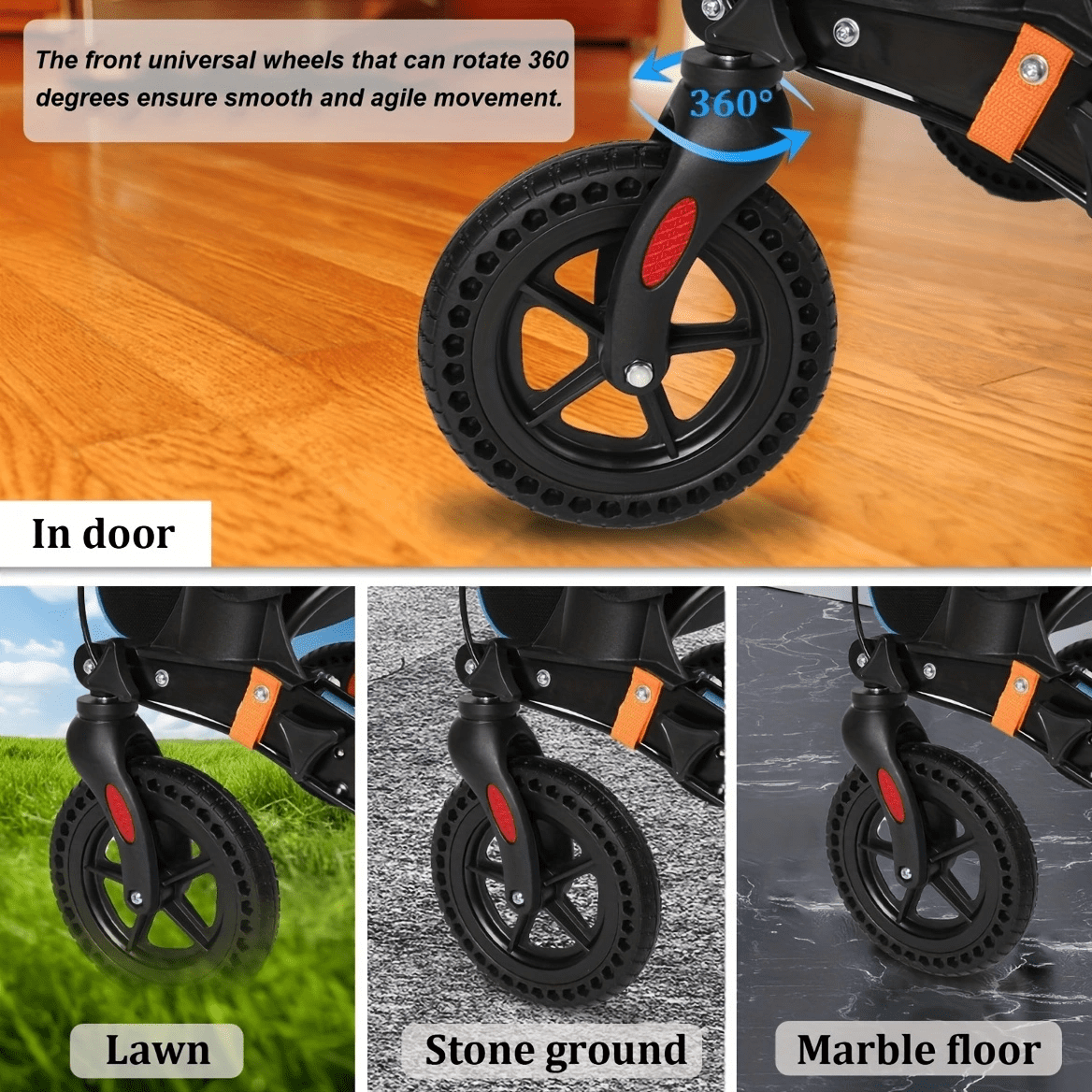 Leumius Rollator Walker for Seniors,Lightweight Foldable All Terrain Rolling Walker with seat & 8 inch Rubber Wheels,Handles and Backrest,BLUE