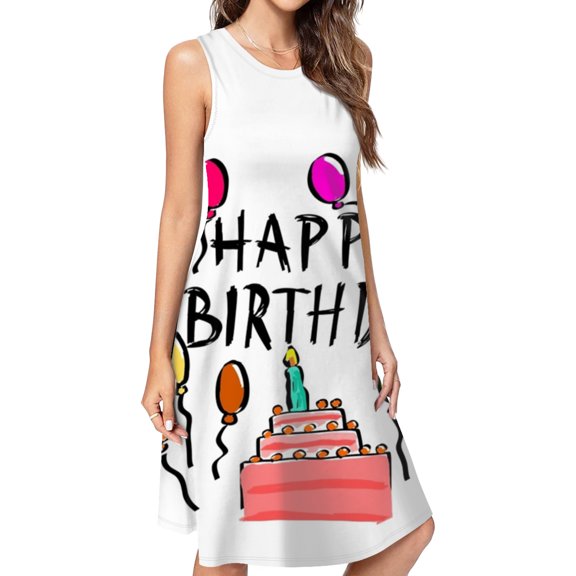 Happy Birthday! Dress Elegant Party Dresses Evening Dresses Women Dress Sleeveless Dress Ladies Dresses