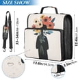 thumbnail image 2 of FORMRS Zipper Binder with Shoulder Strap 2-inch Ring 500 Sheet Capacity File Bag, Black Flowers, 2 of 5