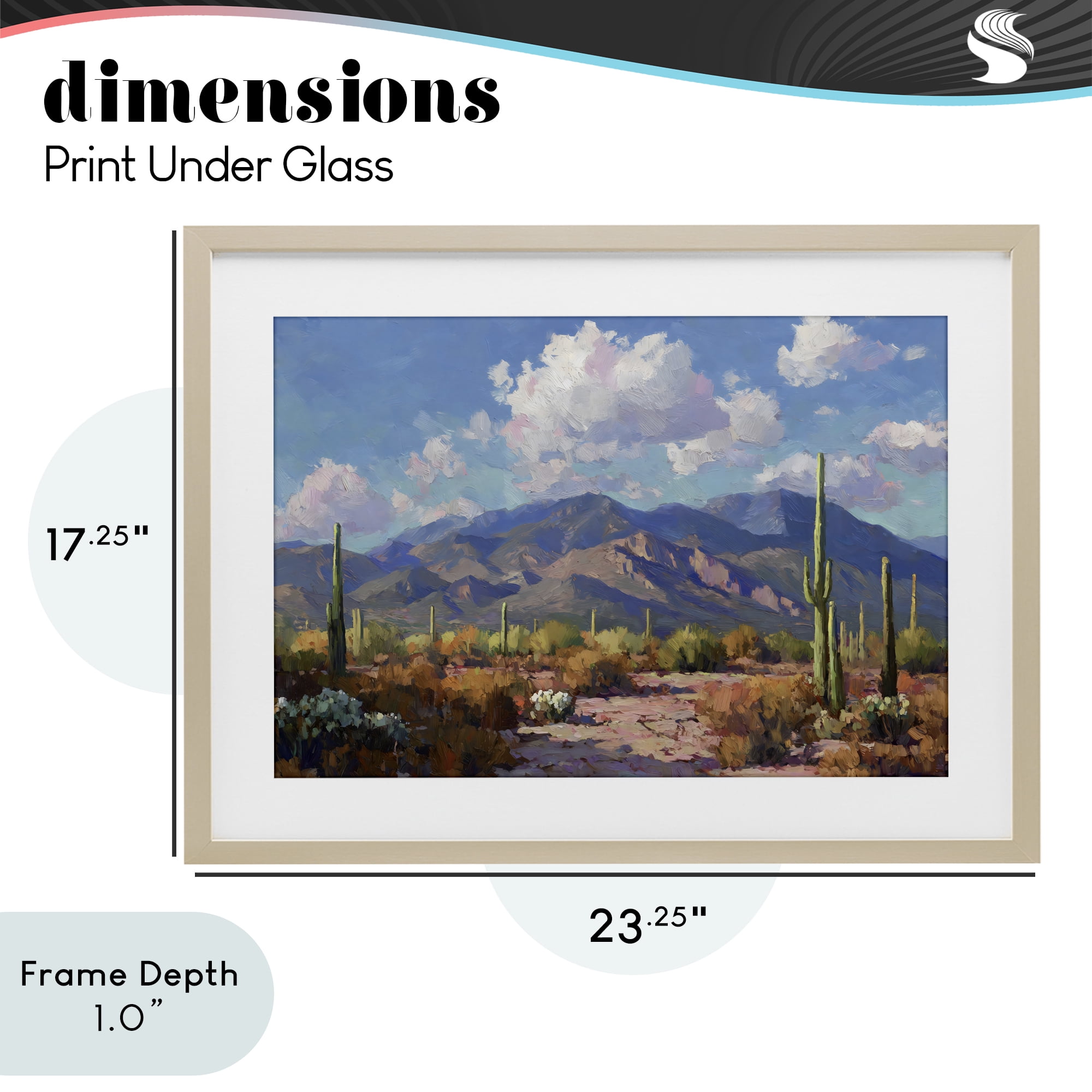 Stupell Industries Desert Mountains at Sunset Glow Birch Framed Print Under Glass, design by Gina Kelly