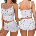 thumbnail image 2 of Yuncity Womens Pajamas Knit Slim Fit 2 Piece Heart Print Summer Short Sleeve Crew Neck Top And Pants Pjs Sleepwear Loungewear Nightwear,Size S-Xl Beige, 2 of 7