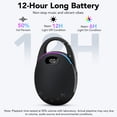 thumbnail image 5 of Portable Mini Bluetooth Speaker with HD Sound, LED Power Display, Big Pro Sound with Punchy Bass,Integrated Carabiner, 30H Playtime, Colorful RGB Lights, TWS pairing,Outdoor/Party/Travel, Gift Ideas, 5 of 9
