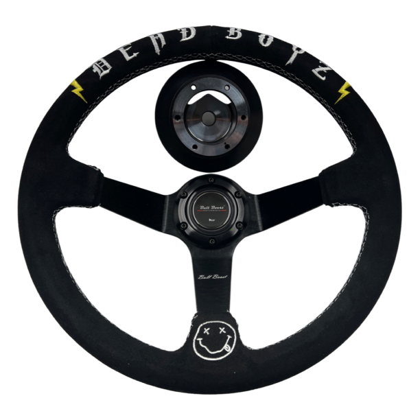 Deadboyz Infiniti G35 G37 Suede 3"Deep Dish Steering Wheel + Quick