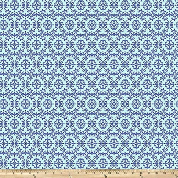 Corinne Haig PWCH015 Peacock Paradise Medallion Indigo Cotton Fabric By Yd