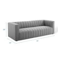 thumbnail image 3 of Tufted Sofa, Fabric, Light Grey Gray, Modern Contemporary Urban Design, Living Lounge Room Hotel Lobby Hospitality, 3 of 9