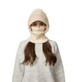thumbnail image 6 of Eespoir 3 In 1 Knitting Hat With Scarf And Mask, Fleece Lined Balaclava, Winter Face Cover Hood, For Skiing, Snowboarding, Motorcycling, Cold Weather Outdoor Work(D), 6 of 8
