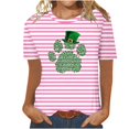 thumbnail image 1 of Camisetas Casuales de Mujer Nueva Moda Impresa Cuello Tripulado Manga Corta, Top Ligero para Diario Y Fiesta, 1 of 4