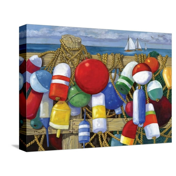 Art.com Buoy Composition Stretched Canvas Print Wall Art by Paul Brent, 16" x 12"