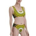 thumbnail image 2 of Kdxio Yellow Mandala for Womens High Waisted Bikini Top Sports Style Two Piece Bathing Suits, 2 of 7