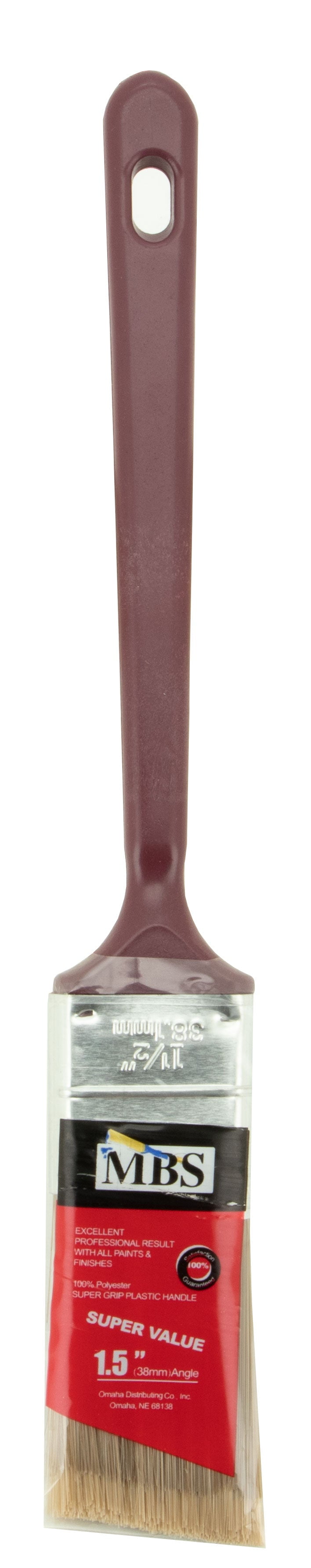 4pc PAINT BRUSH 1.5' Angled 100% POLYESTER FOR ALL PAINTS Value Series