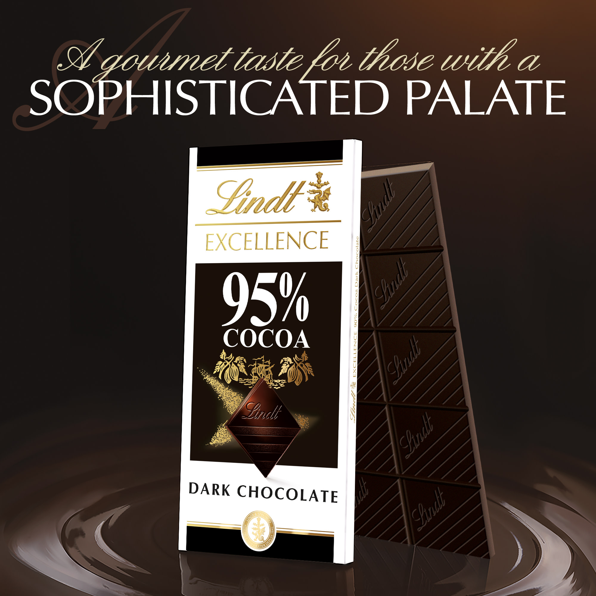 Lindt EXCELLENCE 95% Cocoa Dark Chocolate Candy Bar, 2.8 oz. Bar - image 5 of 16