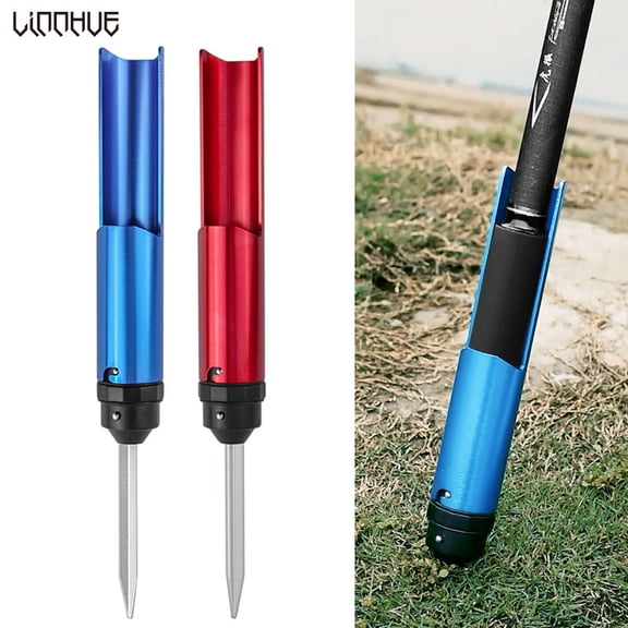 LINNHUE Portable Fishing Pole Holder Aluminum Alloy Detachable Rod Holder Bracket Base Throwing Carp Sea Fishing Rod Accessories
