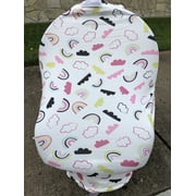 Rainbow 5-in-1 Multi Cover Infant Car Shopping Nursing Cover Pink Mint