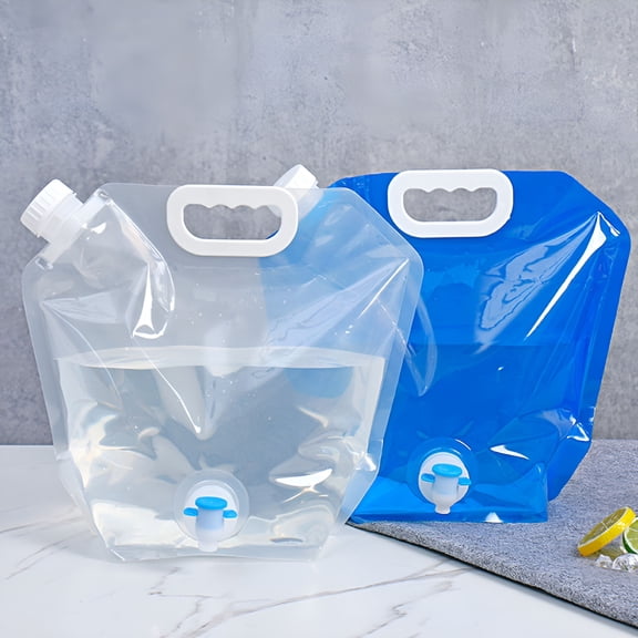 ACDANC 5L/10L Premium Collapsible Water Container Bag, BPA Free Food Grade Clear Plastic Storage Jug for Camping Hiking Backpack Emergency, No-Leak Freezable Foldable Water Bottle