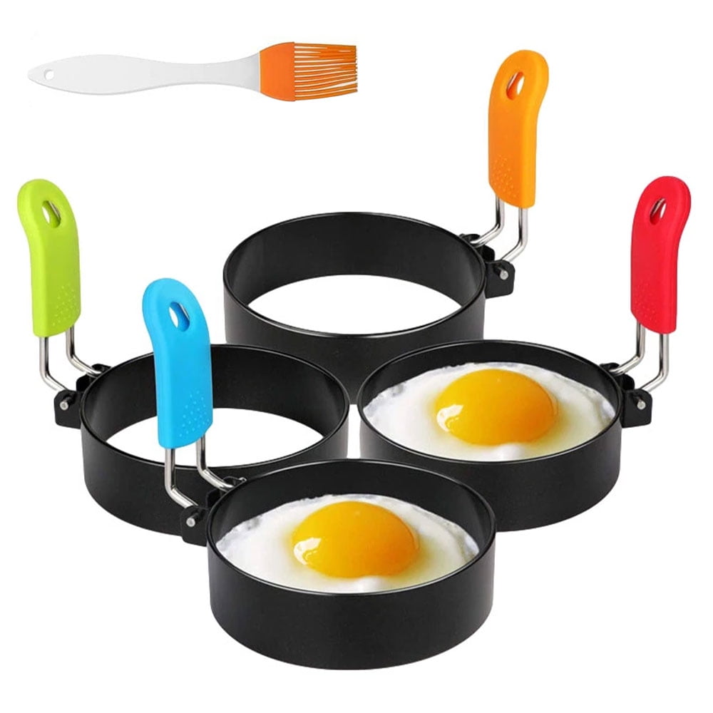 Aeyistry 2 Pcs Round Egg Cooker Rings,Stainless Steel Non Stick Egg McMuffin Maker Egg Molds for Fried Egg Muffin Sandwiches
