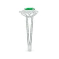 thumbnail image 3 of ANGARA Natural Split Shank Pear Emerald and Diamond Double Halo Ring in 14K White Gold for Women (Size-6x4mm) | May Birthstone, Birthday, Anniversary, Jewelry Gift for Women | Natural Emerald Ring, 3 of 8