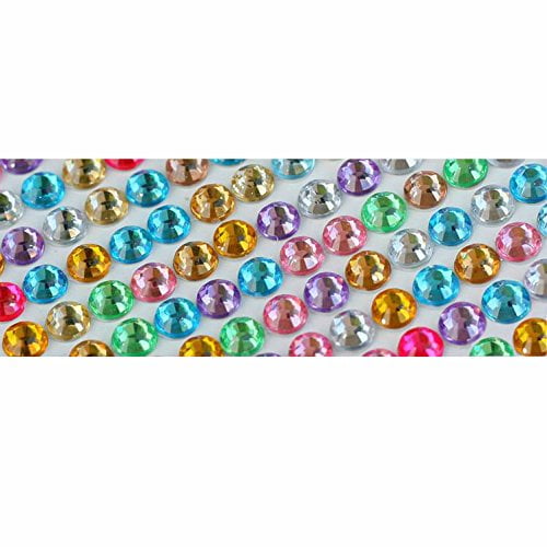Self Adhesive Rhinestone 6mm Crystal Diamond Sticker , 1500 pcs DIY Self  Adhesive Colorful Gem Rhinestone Embellishment Stickers Sheet Fits for  Crafts,Body,Nail Makeup Festival Carnival (Gold) 