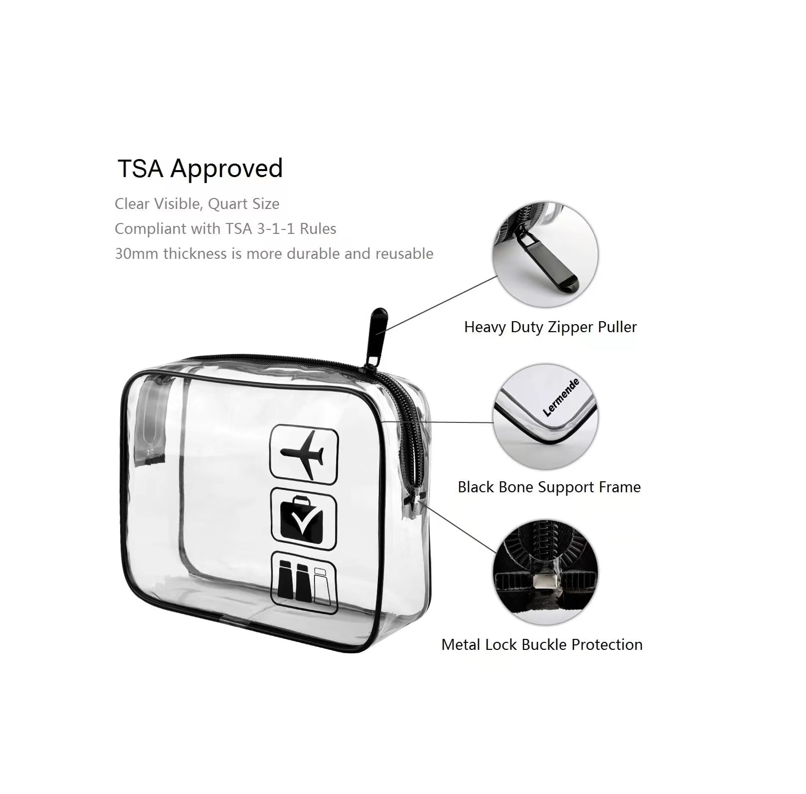 Zippered Travel Quart Bag (TSA-Compliant)