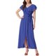thumbnail image 1 of Vestido largo casual con mangas de capucha y volantes para mujeres INSPIRE CHIC, color azul, talla S, 1 of 5