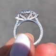 thumbnail image 4 of 3.50TCW Cushion Cut Lab Created Diamond Three Stone Engagement Ring 14k White Gold Plated, 4 of 5